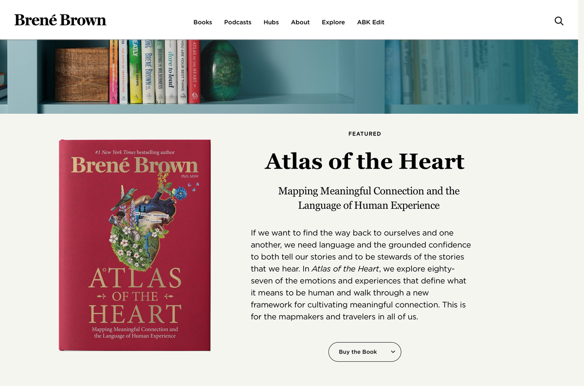 Brené Brown’s Website: Impactful Writing